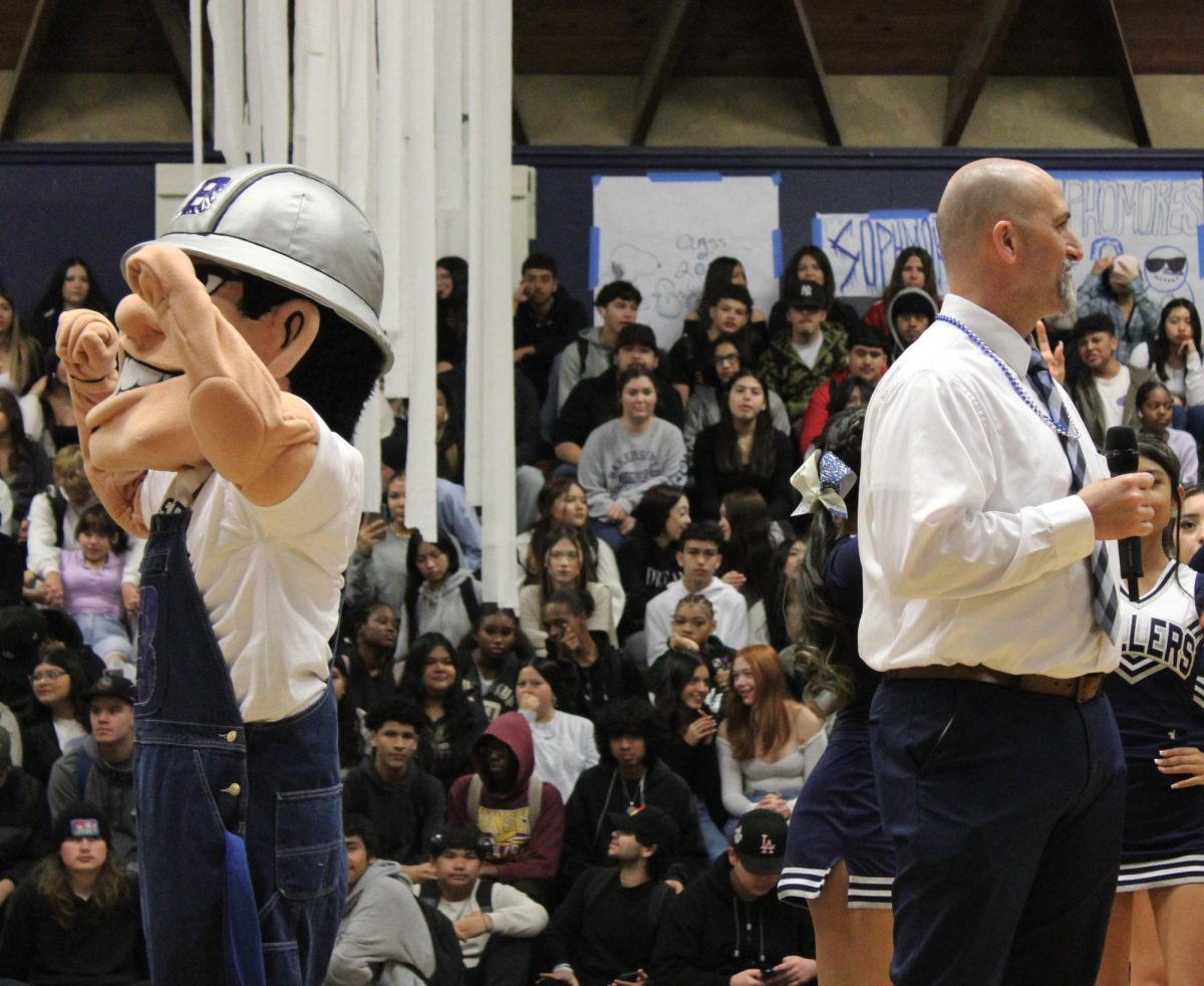 Drillers get introduced to the new BHS principal, Ryan Geivet, and Driller man.
