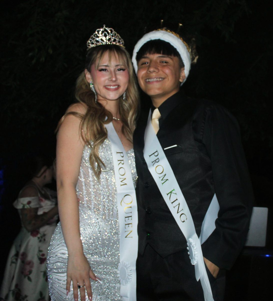 Prom Queen Mackenzie Self and Prom King Felipe Carrazco accept their titles.