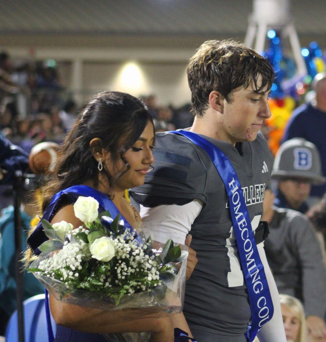 Mr. and Miss BHS candidates exit the field after the winners are crowned.